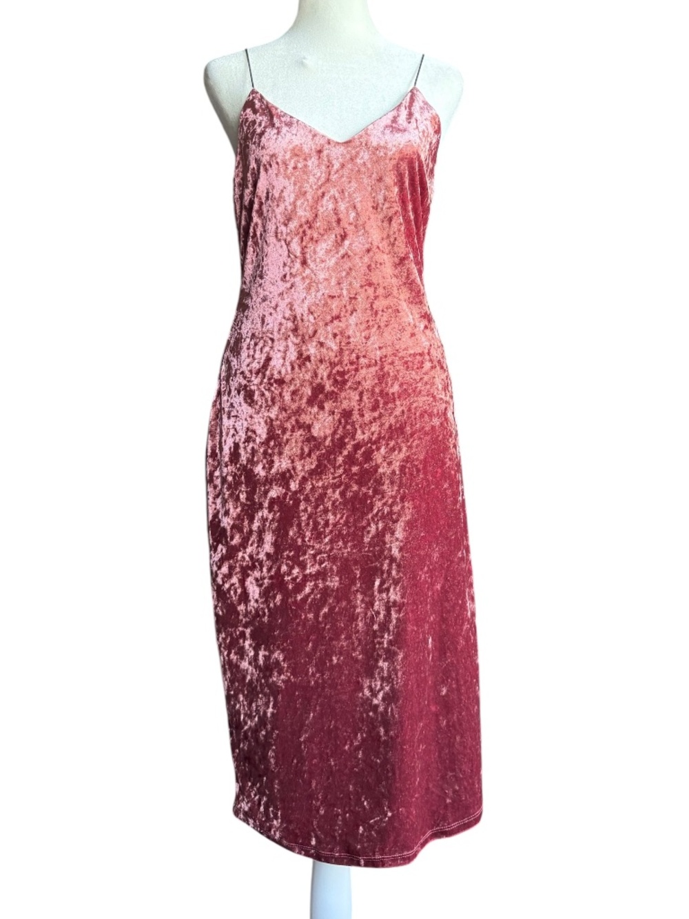 Active USA Maroon Velvet Slip Dress Sz L